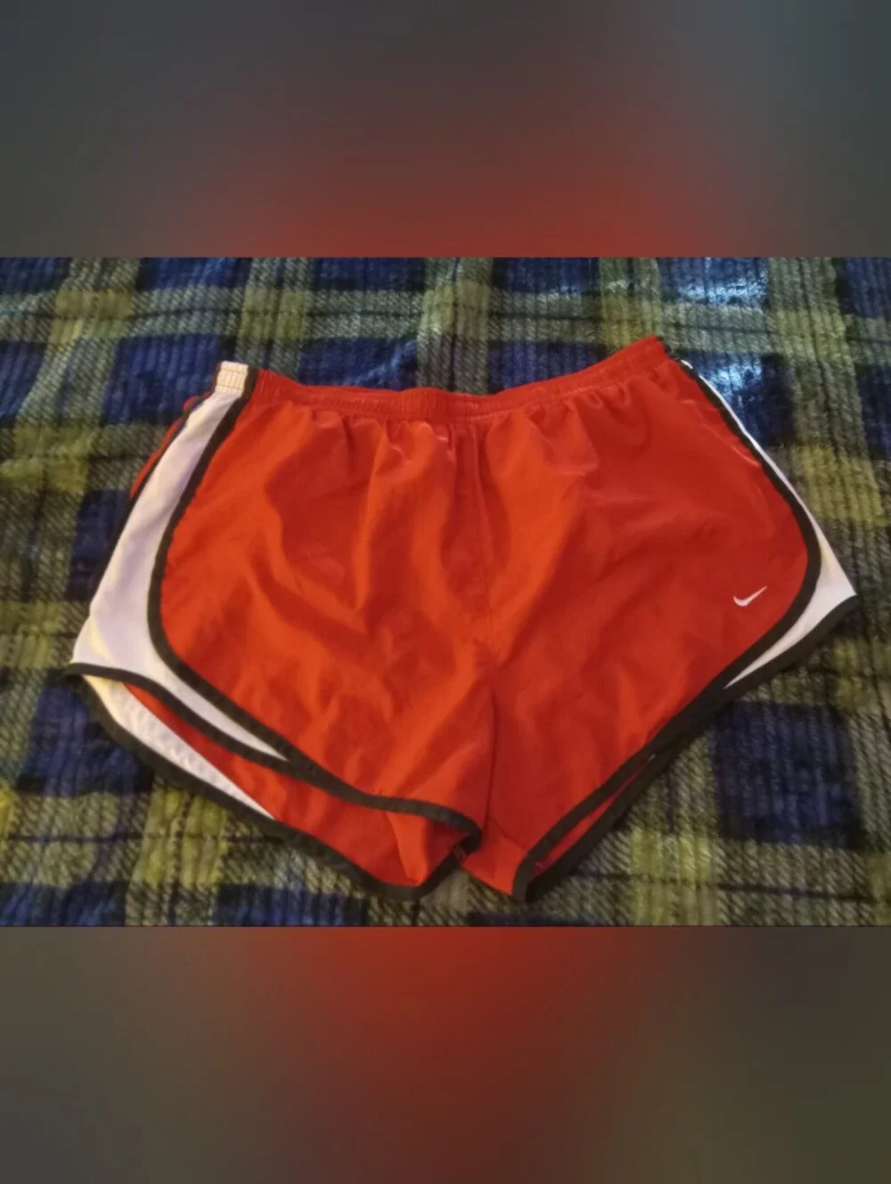 Nike Women’s Red and White Athletic Running Shorts
